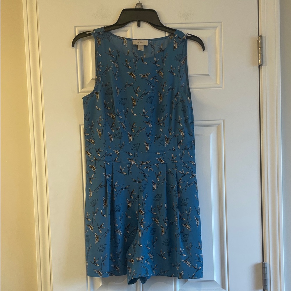 LOFT Blue Floral Short Romper